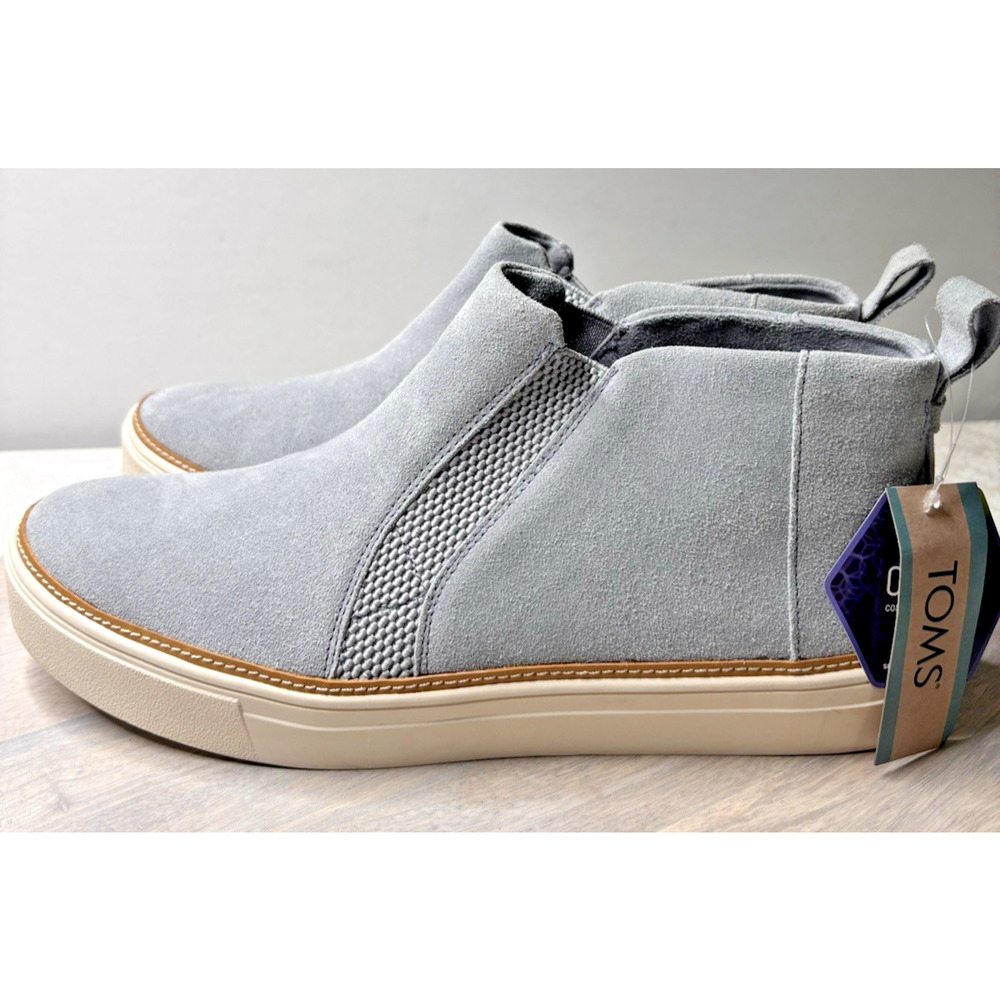 TOMS Gray Suede Slip-On Chelsea Sneakers Ankle Bootie Shoes Women’s Size 11 NWT - Picture 3 of 9